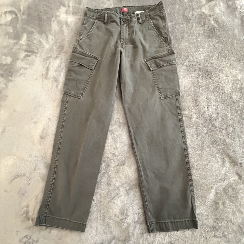 Levi's Men's Gray Cargo Pants Cotton Elastane Button Zip Tapered Fit 34